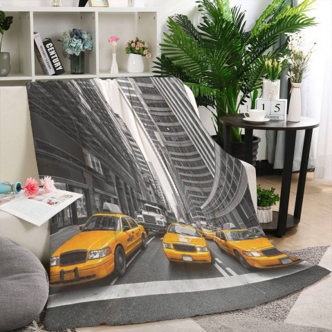 3D плед «Такси Нью-Йорка» вид 3