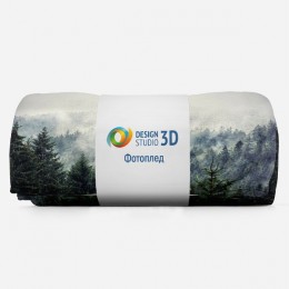3D Плед «Винтажное фото с туманным лесом»