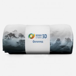 3D Плед «Вершины деревьев сквозь туман»
