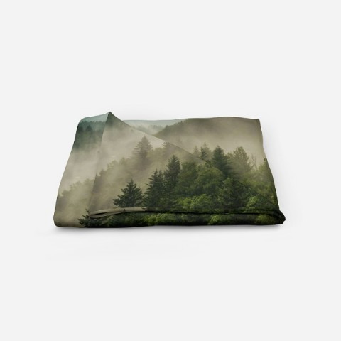 3D Плед «Туманный закат в лесу» вид 5