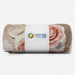 3D плед «Объемная композиция с бутонами роз»