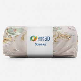 3D Плед «Мятные лотосы с жемчужинами»