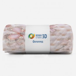 3D Плед «Розовый клевер на стеганой коже»