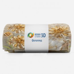 3D Плед «Композиция с золотыми цветами»