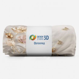 3D Плед «Золотые лотосы на кремовом фоне»
