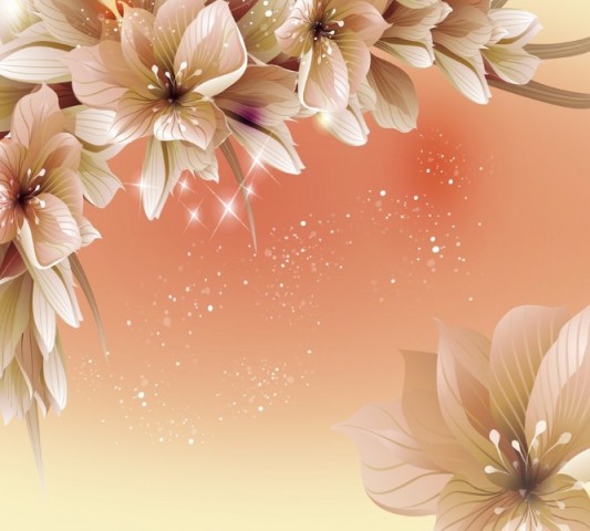 Уютный плед «Персиковая инсталляция с цветами» вид 2