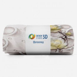 3D Плед «Нежные розы с объемными кольцами»