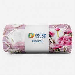 3D Плед «Многослойная композиция с розами»
