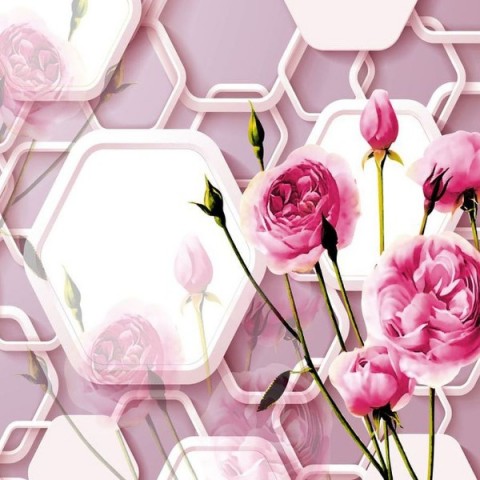3D Плед «Многослойная композиция с розами» вид 2