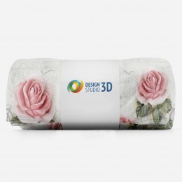 3D плед «Оттиск с розами»