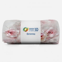 3D Плед «Розы с ювелирной бабочкой»