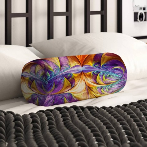 Декоративная подушка для дивана «Фиолетово-желтая абстракция» вид 2