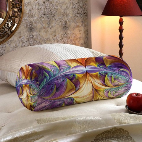 Декоративная подушка для дивана «Фиолетово-желтая абстракция» вид 5