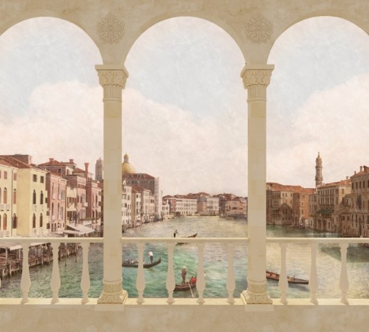 Интерьерная подушка валик «Балкон в Венеции» вид 3