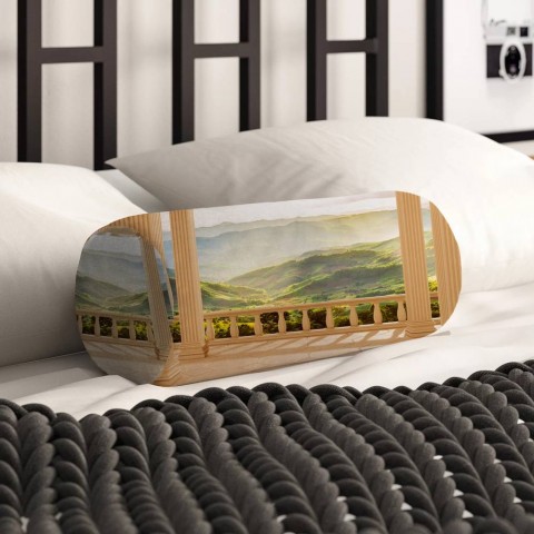 Тканевая подушка для дивана «Балкон с видом на солнечную долину» вид 2