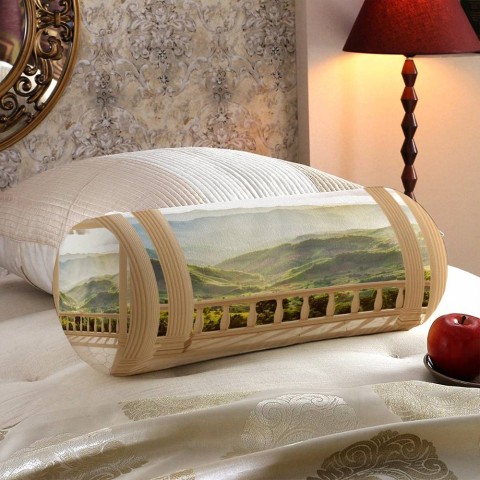 Тканевая подушка для дивана «Балкон с видом на солнечную долину» вид 5