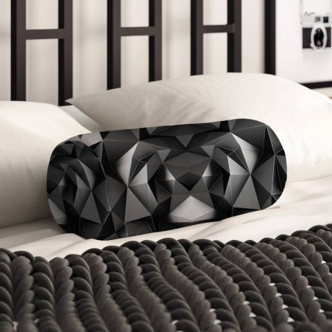 Интерьерная подушка-валик «Темные полигоны»