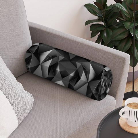 Интерьерная подушка-валик «Темные полигоны» вид 4
