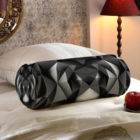 Интерьерная подушка-валик «Темные полигоны» вид 5