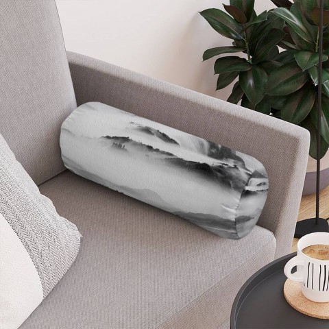 Интерьерная подушка в форме валика «Туманный пейзаж» вид 4