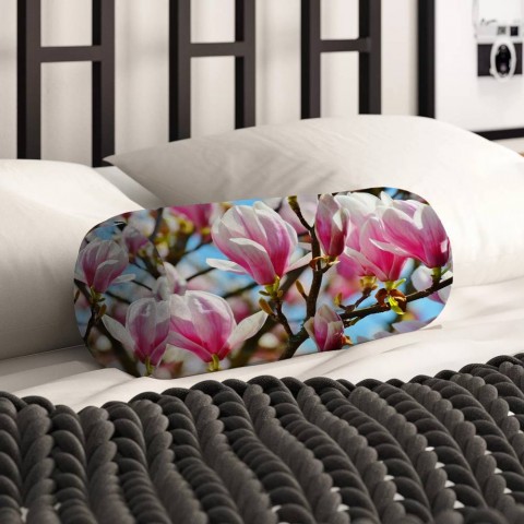 Декоративная подушка-валик «Ветви магнолии» вид 2