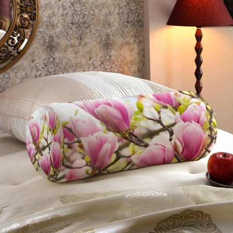 Декоративная круглая подушка «Бутоны цветущей магнолии» вид 5