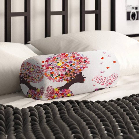 Декоративная подушка-валик «Девушка-весна» вид 2
