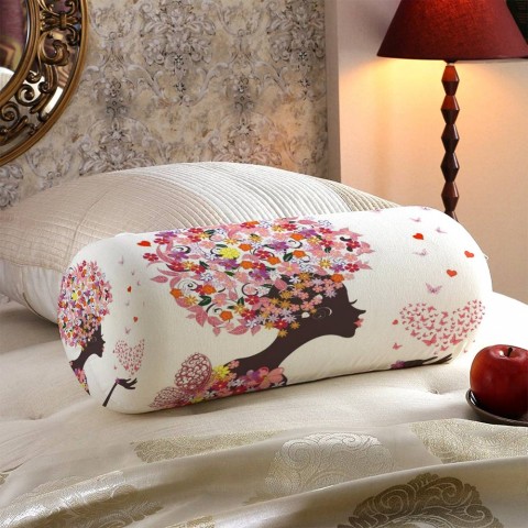 Декоративная подушка-валик «Девушка-весна» вид 5