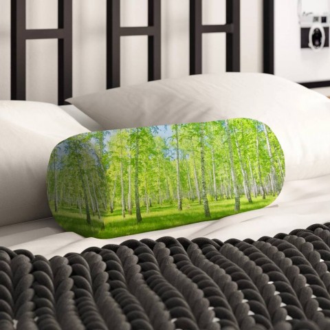 Декоративная подушка подголовник «Березовый лес» вид 2