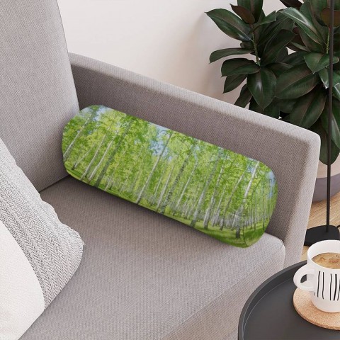 Декоративная подушка подголовник «Березовый лес» вид 4