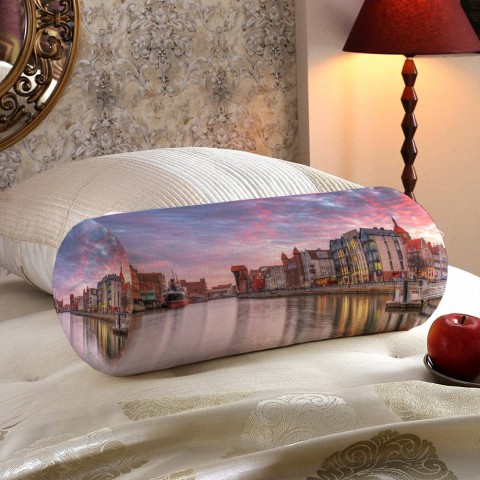 Декоративная подушка для дивана «Закат над городом» вид 5