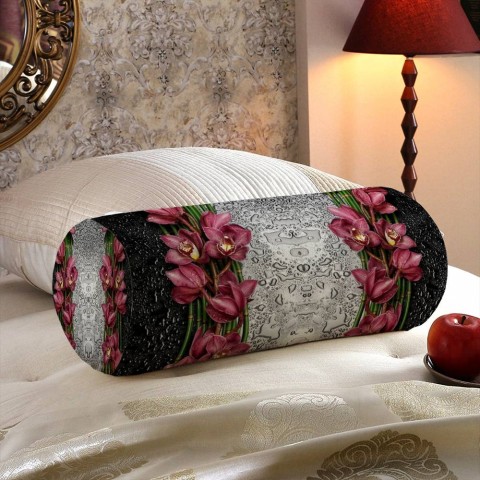 Декоративная подушка подголовник «Орхидеи в росе» вид 5
