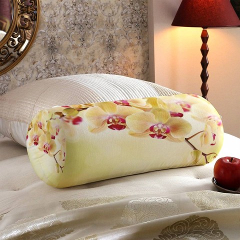 Декоративная подушка подголовник «Желтая орхидея» вид 5