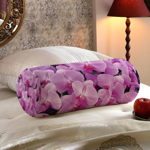 Декоративная круглая подушка «Ковер из орхидей» вид 5