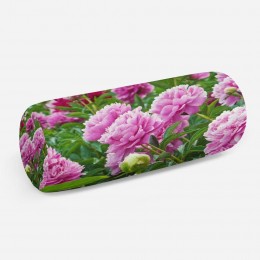 3D подушка-валик «Сиреневые пионы»