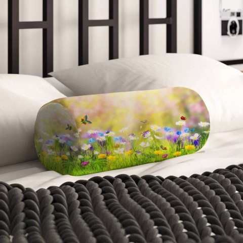 Декоративная подушка «Ромашки с бабочками» вид 2