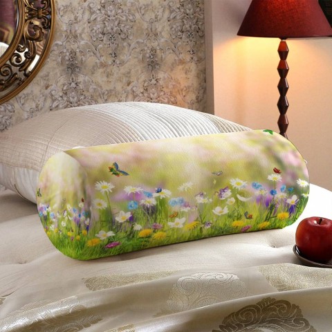 Декоративная подушка «Ромашки с бабочками» вид 5