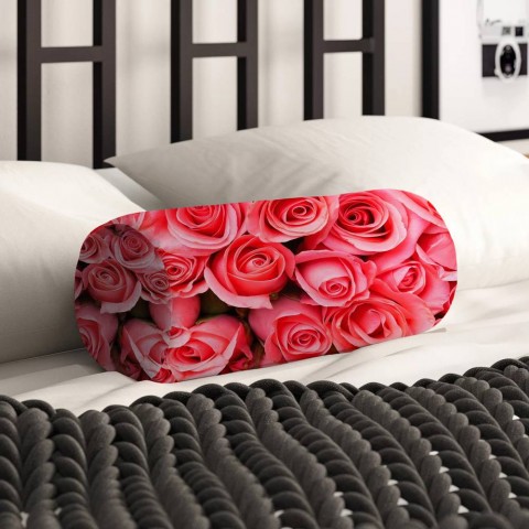 Декоративная подушка-валик «Обилие роз» вид 2