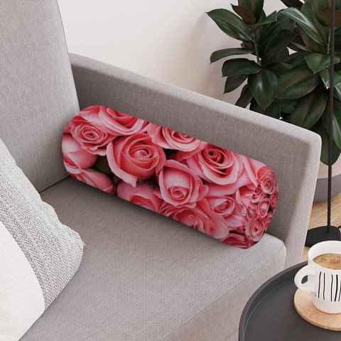 Декоративная подушка-валик «Обилие роз» вид 4
