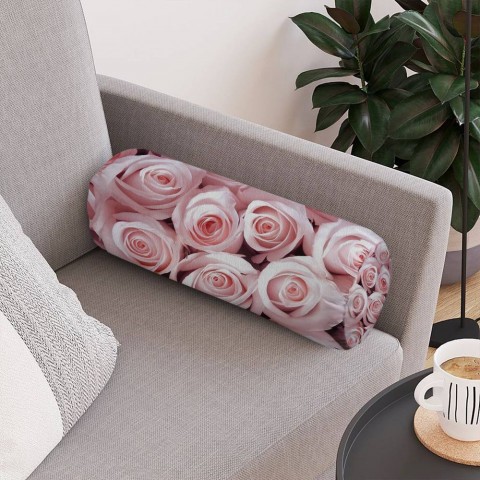 Интерьерная подушка валик «Благоухающий букет нежных роз» вид 4
