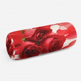 3D подушка-валик «Композиция с алыми розами»