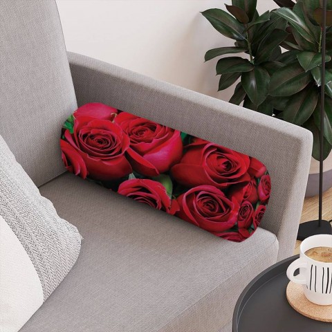 Интерьерная подушка для дивана «Нежные бордовые розы» вид 4
