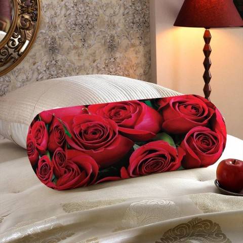 Интерьерная подушка для дивана «Нежные бордовые розы» вид 5