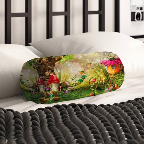 Тканевая вытянутая подушка «Феечки в сказочном лесу» вид 2