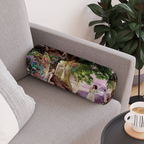 Декоративная подушка колбаска «Феи в сказочной стране» вид 4