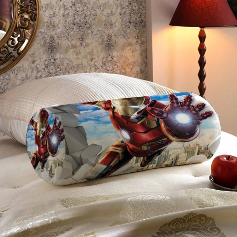 Интерьерная подушка валик «Железный Человек» вид 5