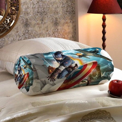Декоративная подушка колбаска «Капитан Америка» вид 5