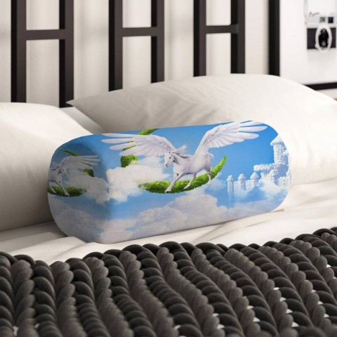 Декоративная подушка-валик «Пегас над облаками» вид 2