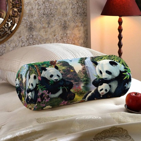 Декоративная подушка в форме валика «Семейство панд» вид 5