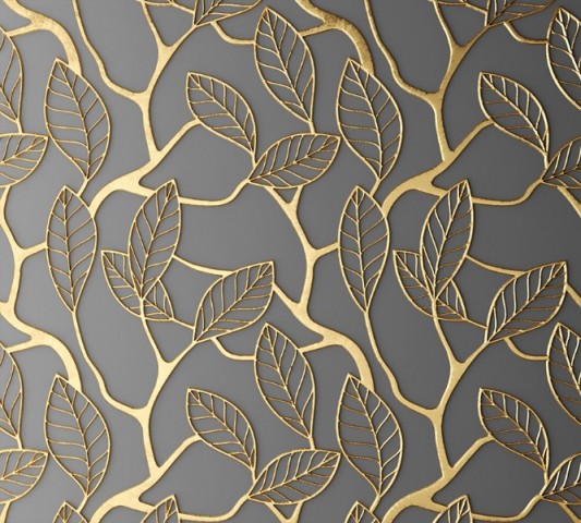 Интерьерная вытянутая подушка «Узор с золотыми листьями» вид 3
